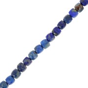 Perles cube facetté 4x4 mm en pierre gemme - Lapis lazuli x10|raw }}