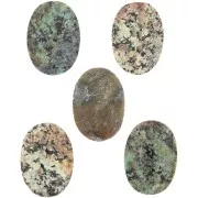 Cabochon plat ovale - palet 14x10 mm en pierre gemme - Turquoise Africaine - Jaspe