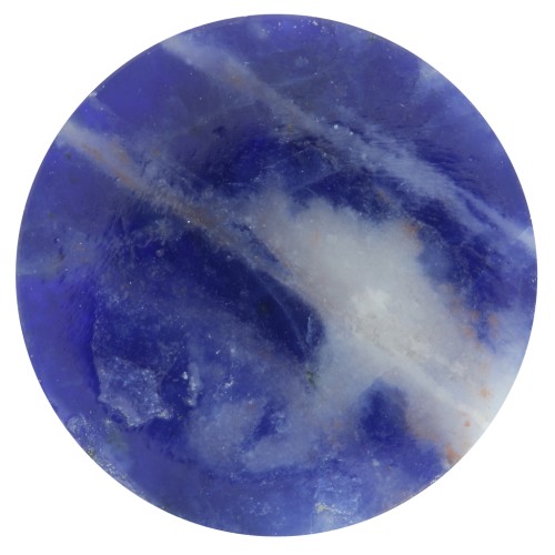 Cabochon plat rond - palet - 12 mm en pierre gemme - Sodalite x1