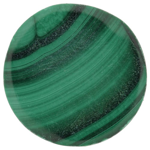 Cabochon plat rond - palet - 12 mm en pierre gemme - Malachite x1