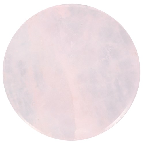 Cabochon plat rond - palet - 12 mm en pierre gemme - Quartz rose x1
