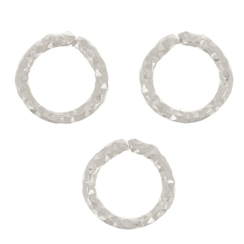 Anneaux ouverts diamantés 5.5x0.9 mm - Argent 925 x10