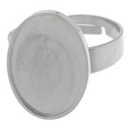 Bague serti réglable pour cabochon fond plat 18x13 mm - Acier inoxydable 304 x1|raw }}