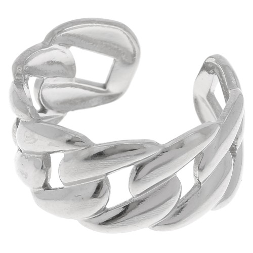 Bague large gros maillons réglable - Acier inoxydable 304 x1