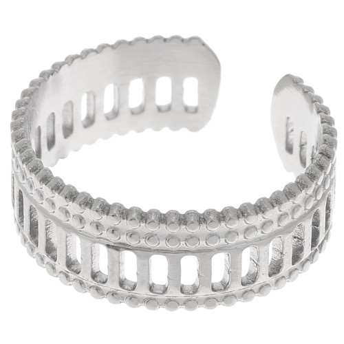 Bague fantaisie - ajourée effet dentelle - Acier inoxydable 304 x1