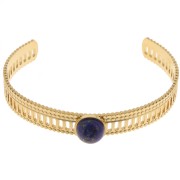 Bracelet ajouré effet dentelle - réglable 12x155 mm pour cabochon 10 mm - Acier inox 304 Doré