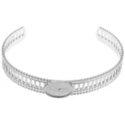 Bracelet ajouré effet dentelle - réglable 12x155 mm pour cabochon 14x10 mm - Acier inox 304