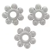 Perles rondelles fleur 6 mm - Acier inoxydable 304L x6