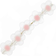 Perles fleurs 12.5 mm - Transparent - Rose Pastel x10