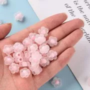 Perles fleurs 12.5 mm - Transparent - Rose Pastel x10