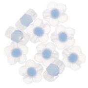 Perles fleurs 12.5 mm - Transparent - Bleu Pastel x10