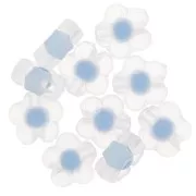 Perles fleurs 12.5 mm - Transparent - Bleu Pastel x10