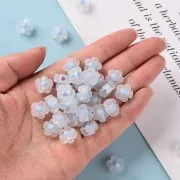 Perles fleurs 12.5 mm - Transparent - Bleu Pastel x10