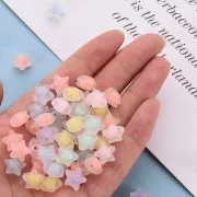 Assortiment de perles étoile 11 mm - Transparent - Multicolore Pastel x10