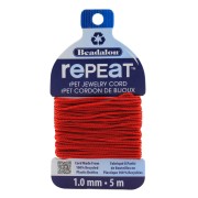 Cordon tressé RePEaT en polyester recyclé 1 mm - Rouge x5m
