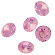 Cabochon rond en Oxyde de Zirconium 8 mm - Rose clair x1