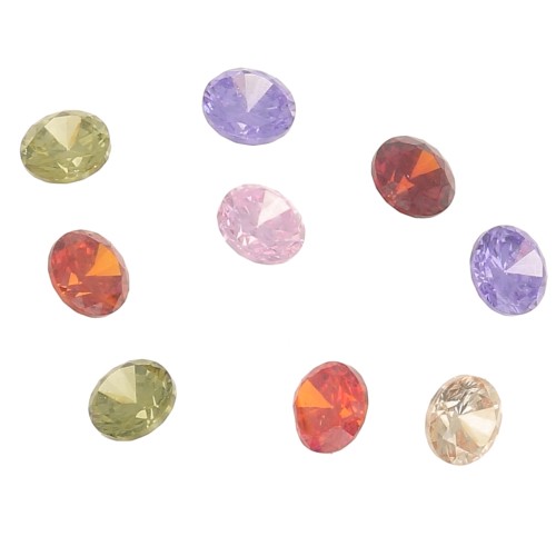 Cabochons ronds en Oxyde de Zirconium 2.5 mm - Multicolore x10