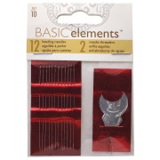 Set de 12 aiguilles à perler n°10 et 2 enfile-aiguilles - Acier|raw }}