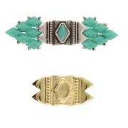 Cymbal - Connecteur pour perles GemDuo 25x12 mm Mantrakia II - Doré à l'or fin x1