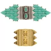 Cymbal - Connecteur pour perles SuperDuo17x23mm Mantrakia III - Doré à l'or fin x1