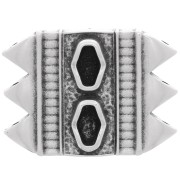 Cymbal - Connecteur pour perles SuperDuo 17x23mm Mantrakia III -Argenté vieilli x1