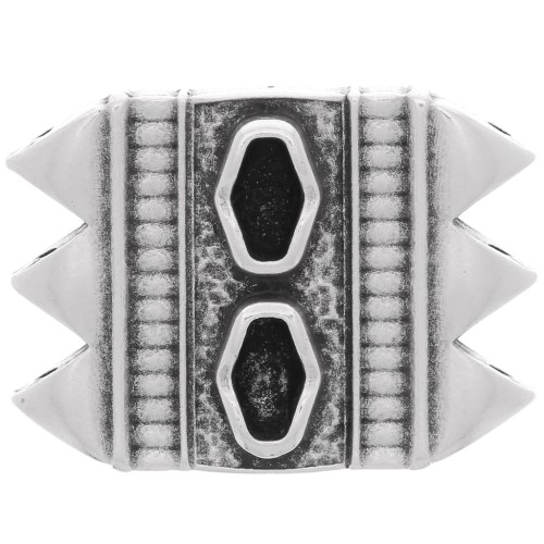 Cymbal - Connecteur pour perles SuperDuo 17x23mm Mantrakia III -Argenté vieilli x1