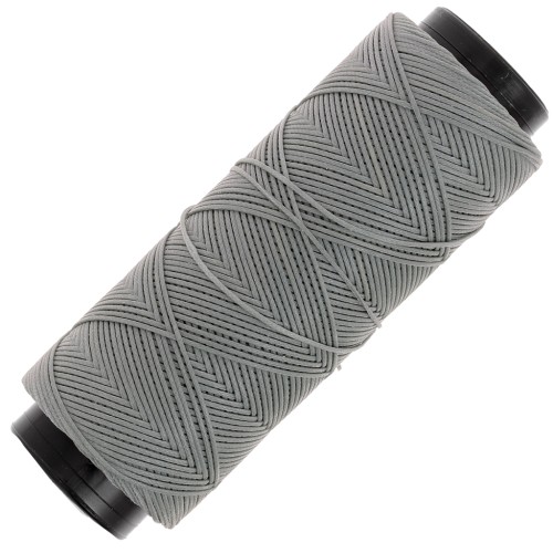 Fil plat en polyester ciré - Slam Cord pour micro macramé 0.8 mm - Gris x100m