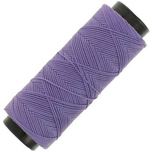 Fil plat en polyester ciré - Slam Cord pour micro macramé 0.8 mm - Amethyst x100m