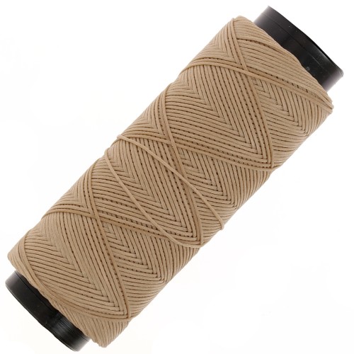 Fil plat en polyester ciré - Slam Cord pour micro macramé 0.8 mm - Sable x100m