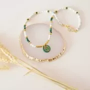 Perles rondelles fleur 6 mm - Doré à l'or fin x100