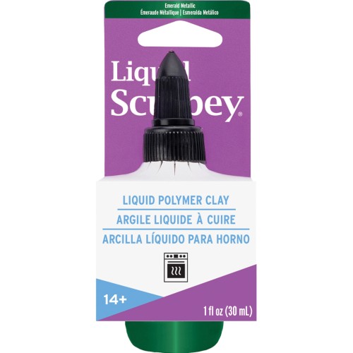 Pâte liquide Sculpey - Argile liquide à cuire - Emeraude métallique x30ml