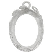 Serti pendentif ovale - décor vagues pour cabochon 18x13 mm - Argent 925 x1|raw }}