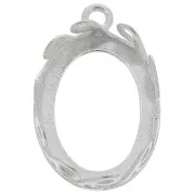 Serti pendentif ovale - décor vagues pour cabochon 18x13 mm - Argent 925 x1
