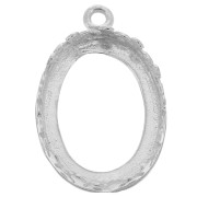 Serti pendentif ovale - décor ornement pour cabochon 18x13 mm - Argent 925 x1|raw }}