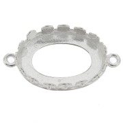 Serti intercalaire ovale - décor fleurs pour cabochon 18x13 mm - Argent 925 x1