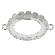 Serti intercalaire ovale - décor fleurs pour cabochon 18x13 mm - Argent 925 x1