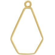 Pendentif hexagone pour résine UV et pâte polymère 36x22 mm - Doré à l'or fin x1|raw }}