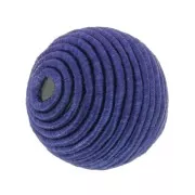 Perle recouverte de fil coton 10 mm - Bleu marine x1