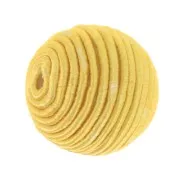 Perle recouverte de fil coton 10 mm - Jaune x1