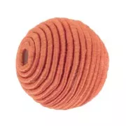 Perle recouverte de fil coton 12 mm  - Terracotta x1