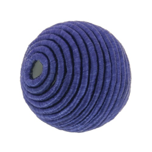 Perle recouverte de fil coton 12 mm  - Bleu marine x1