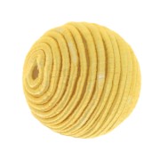 Perle recouverte de fil coton 12 mm  - Jaune x1|raw }}