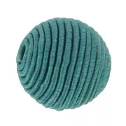 Perle recouverte de fil coton 12 mm  - Teal x1