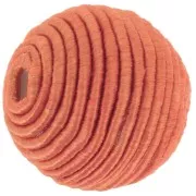Perle recouverte de fil coton 16 mm- Terracotta x1