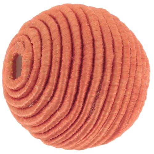 Perle recouverte de fil coton 16 mm- Terracotta x1