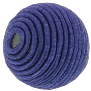 Perle recouverte de fil coton 16 mm- Bleu marine x1