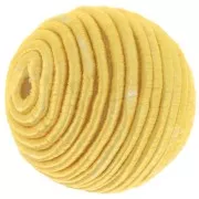 Perle recouverte de fil coton 16 mm- Jaune x1