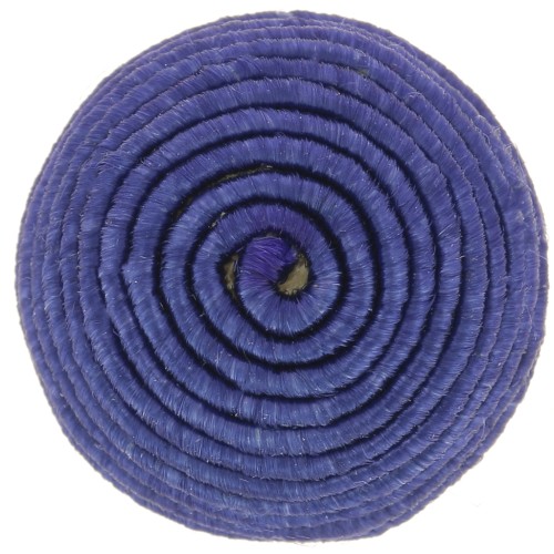 Cabochon rond recouvert de fil coton 16.5 mm - Bleu marine x1