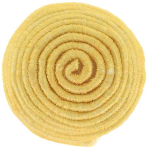 Cabochon rond recouvert de fil coton 16.5 mm - Jaune x1