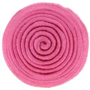 Cabochon rond recouvert de fil coton 16.5 mm - Fuchsia x1